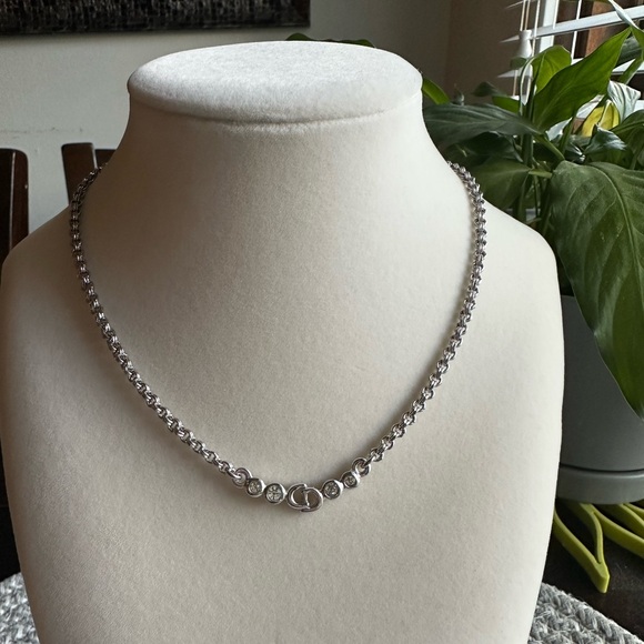 Vintage Dior CD Crystal Embellished Necklace - Picture 1 of 6